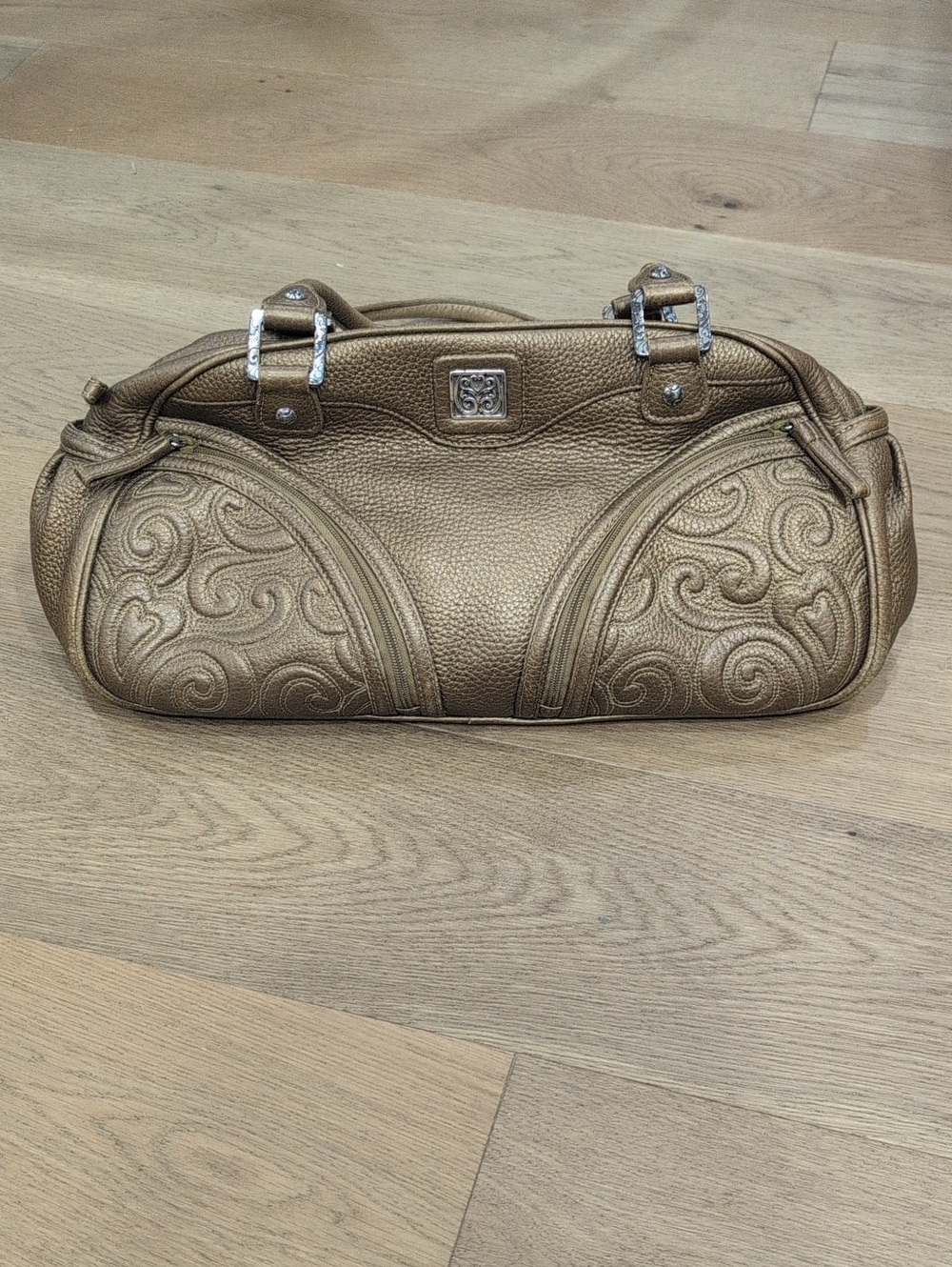 Brighton Gold Embossed Leather Women’s Handbag